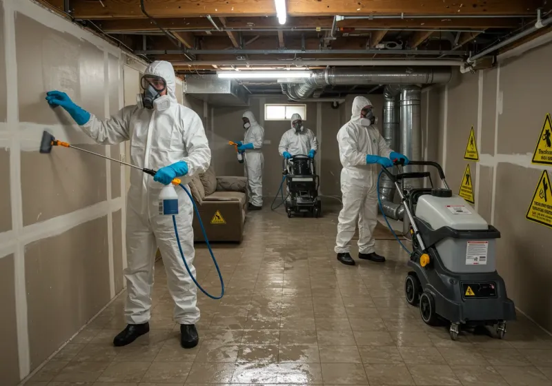Basement Moisture Removal and Structural Drying process in Beaver, UT